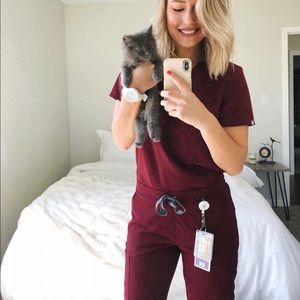 FIGS Burgundy ❤️ Yola Scrub Pants